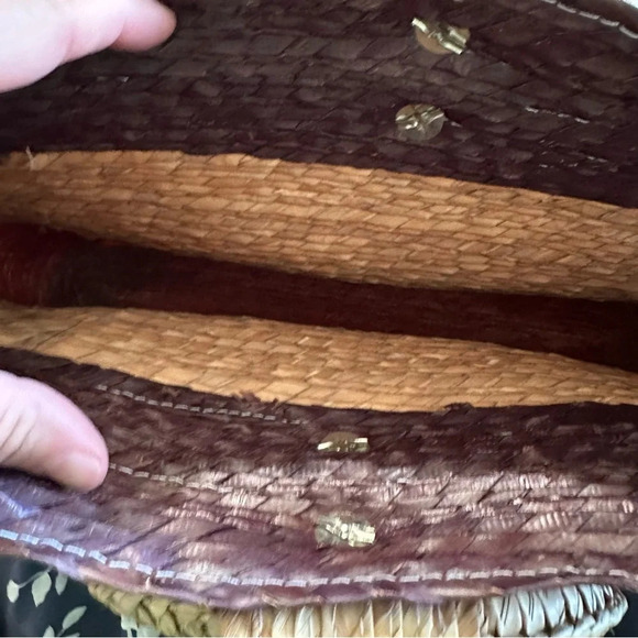 Handmade straw bag, summer tote Red, tan and brown - Picture 5 of 5